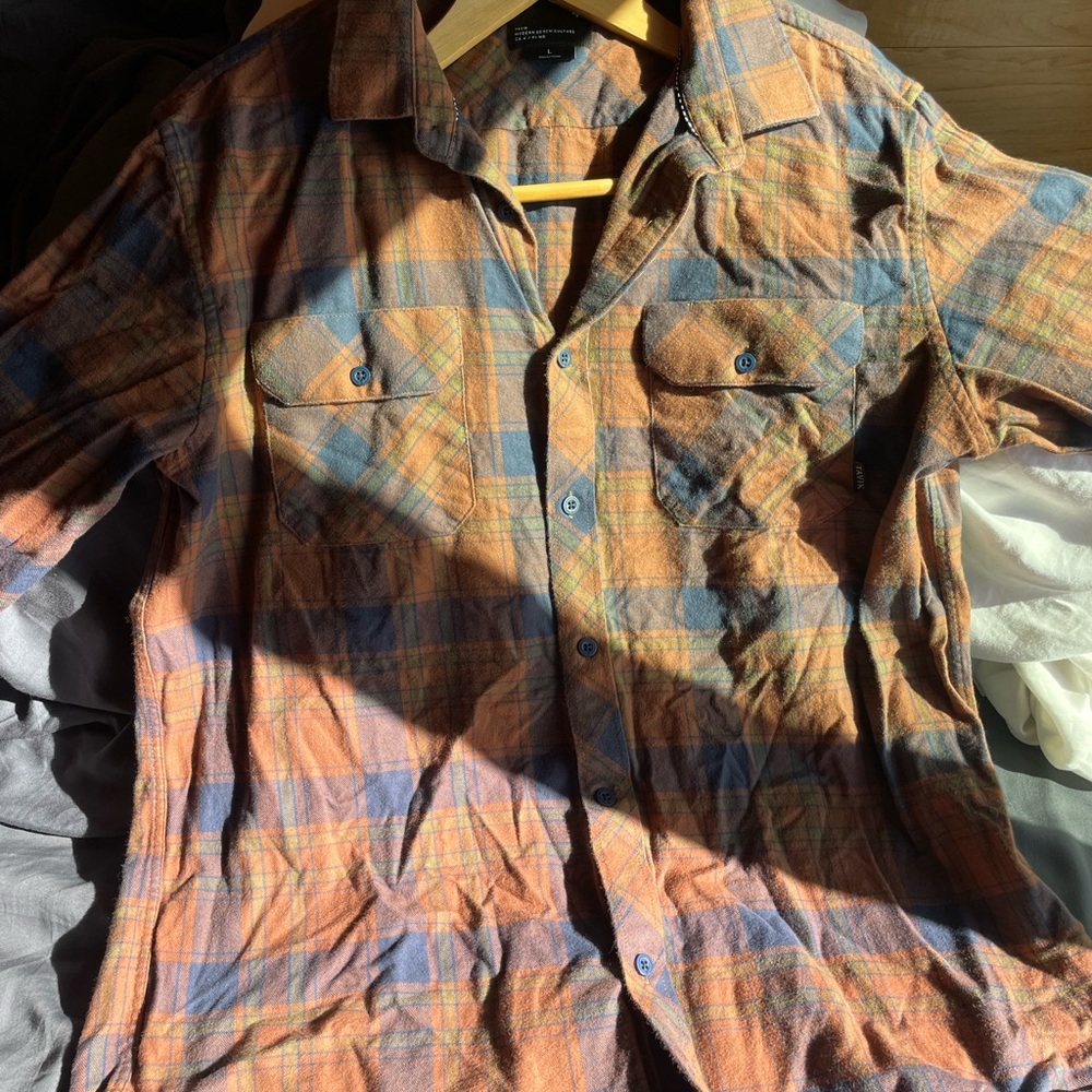 Tavik Orange and Blue Checkered Shirt